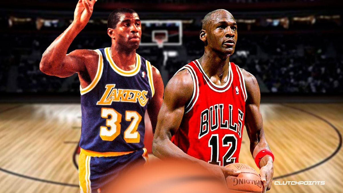 Magic Johnson, Michael Jordan, Lakers, Bulls
