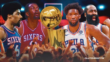 Sixers, Julius Erving, Moses Malone, Joel Embiid, James Harden