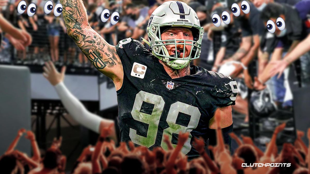 Maxx Crosby in front of Raiders crowd