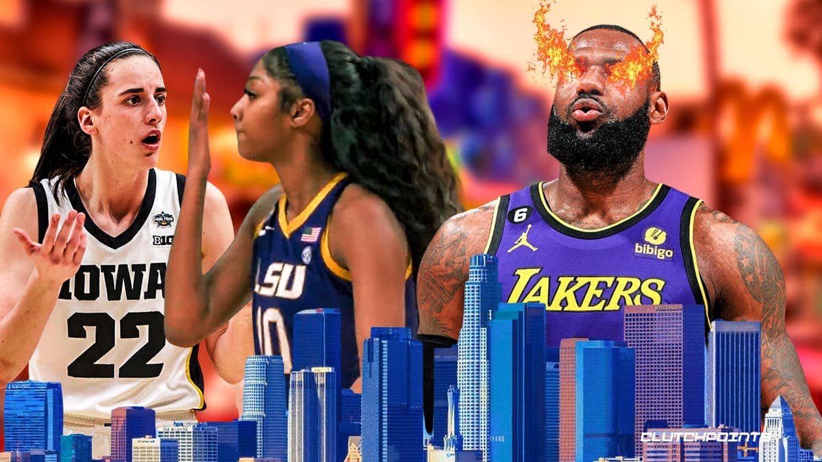 LeBron James, Caitlin Clark, Angel Reese, LSU Basketball, Los Angeles Lakers, March Madness