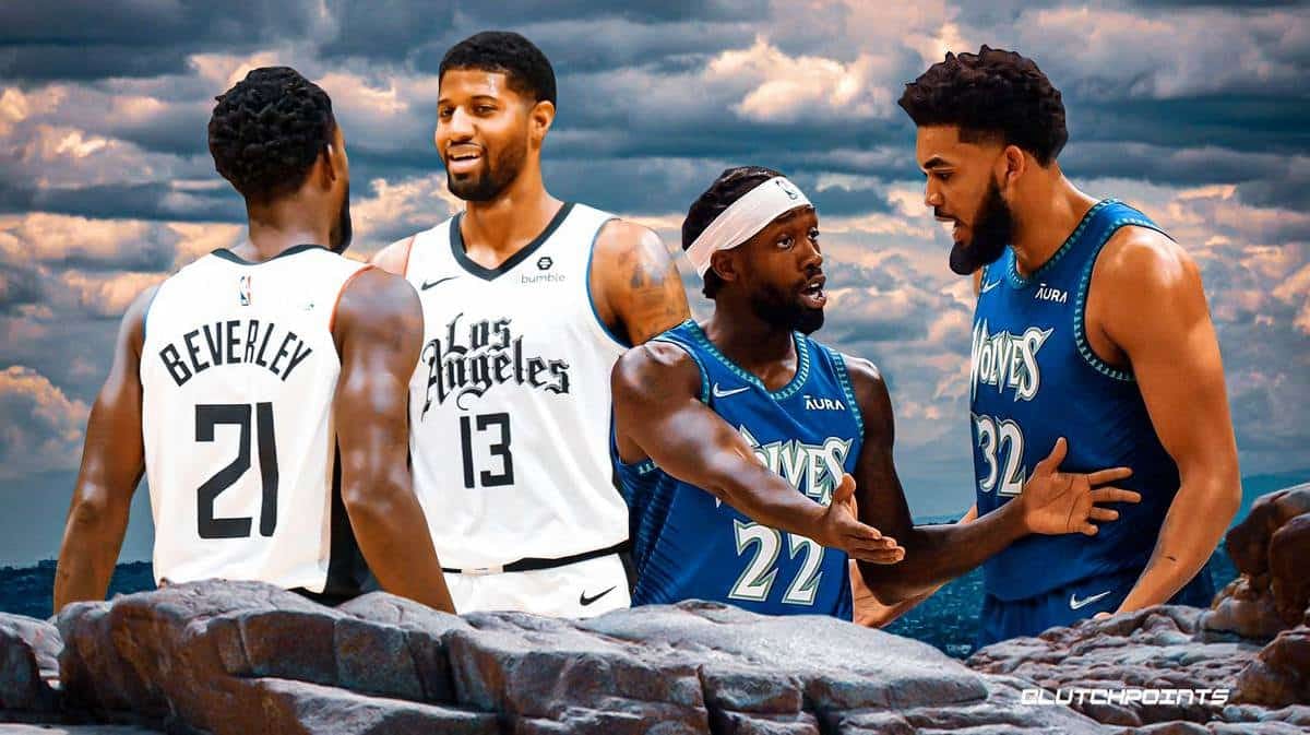 Patrick Beverley, Paul George, Karl-Anthony Towns, Los Angeles Clippers, Minnesota Timberwolves