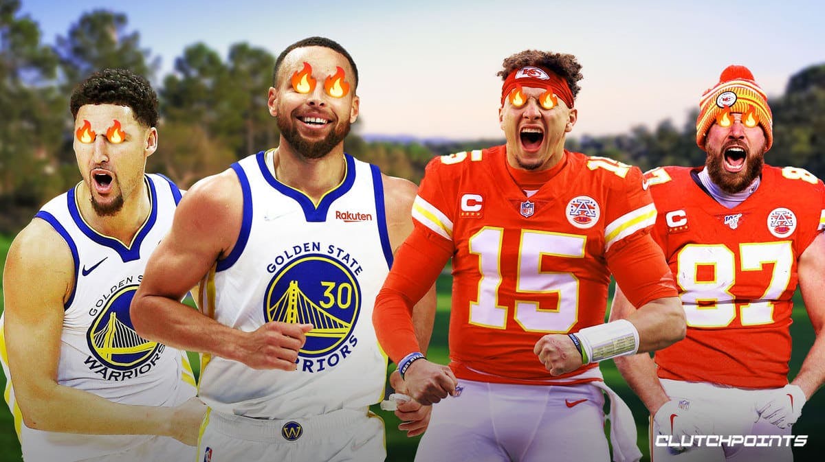 Stephen Curry, Klay Thompson, Travis Kelce, Patrick Mahomes, The Match
