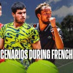 French Open, Novak Djokovic, Carlos Alcaraz, Daniil Medvedev
