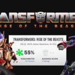Transformers: Rise of the Beasts, Rotten Tomatoes, Optimus Prime
