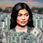 Kylie Jenner surrounded by piles of cash.