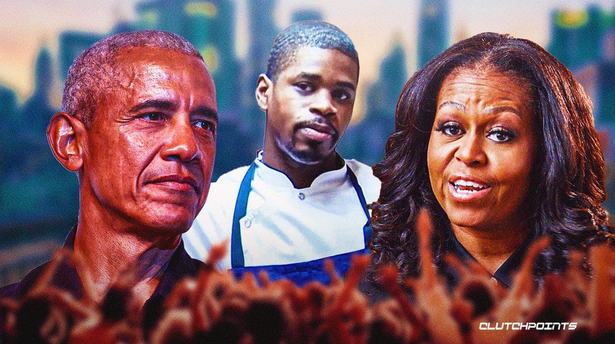 Barack Obama, Tafari Campbell, Michelle Obama