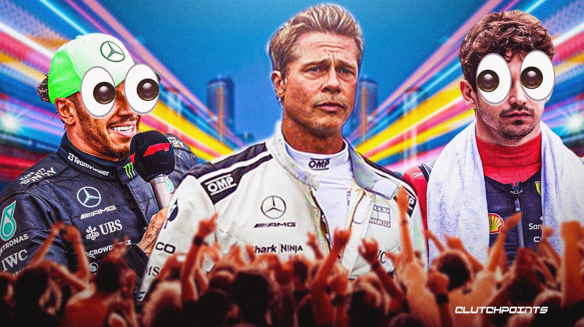 Lewis Hamilton, Charles Leclerc, Brad Pitt, British Grand Prix