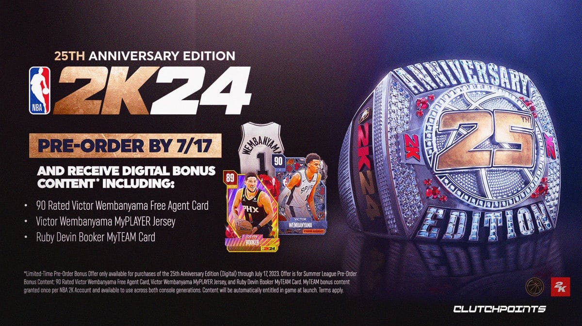 NBA 2K24 25th Anniversary Edition Limited Pre-Order Bonus Gives