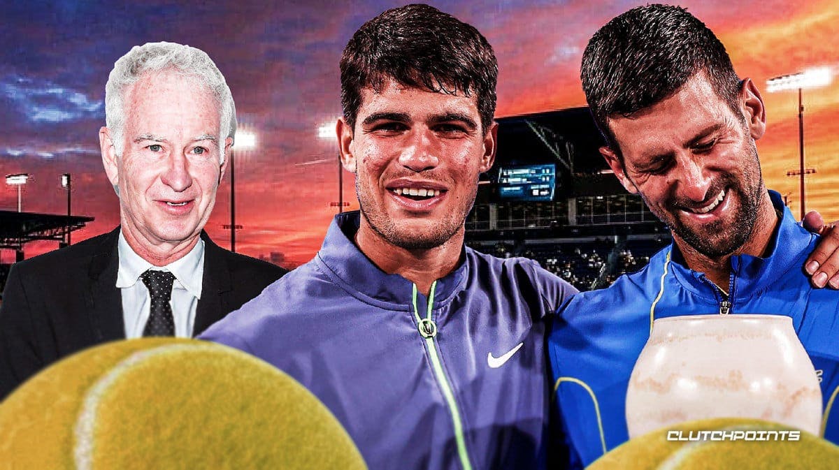 Novak Djokovic, Carlos Alcaraz, John McEnroe