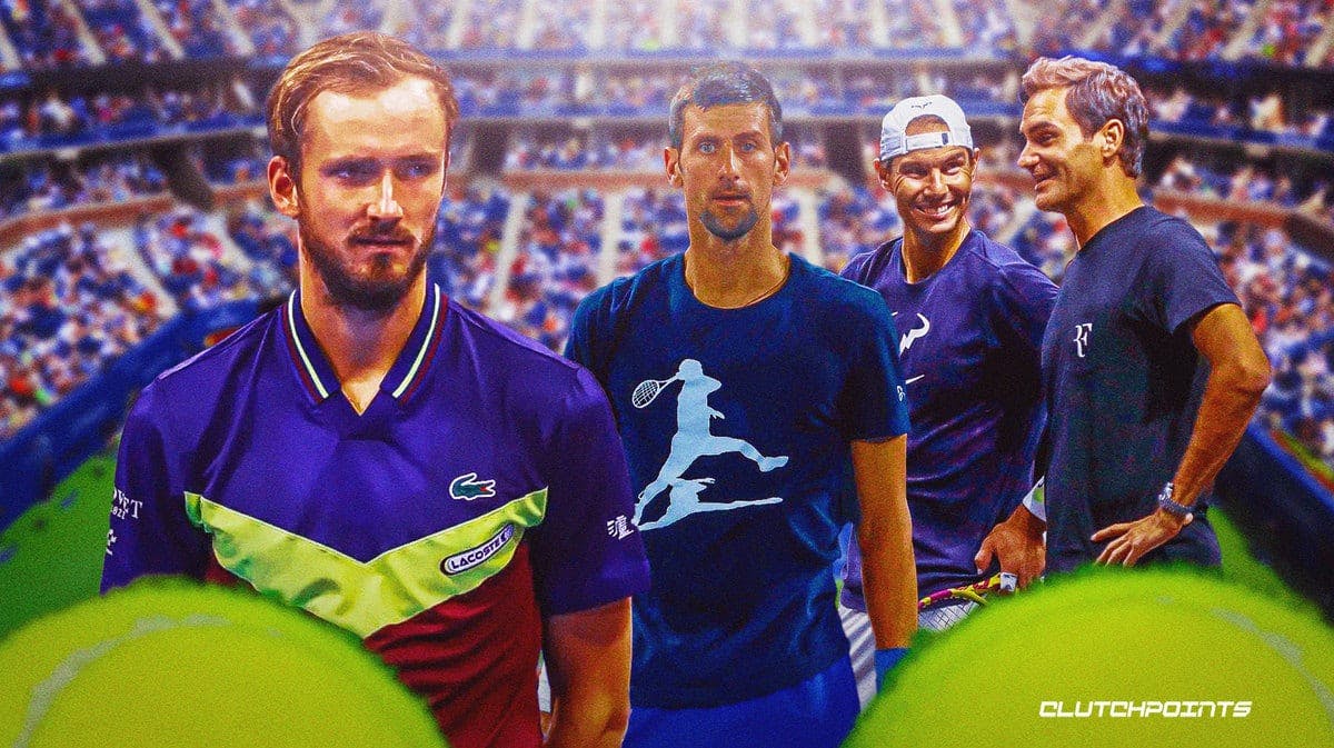 Daniil Medvedev, Roger Federer, Rafael Nadal