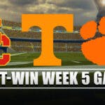 Tennessee football, Clemson football, USC football, Ole Miss football, Notre Dame football, College Football Week 5