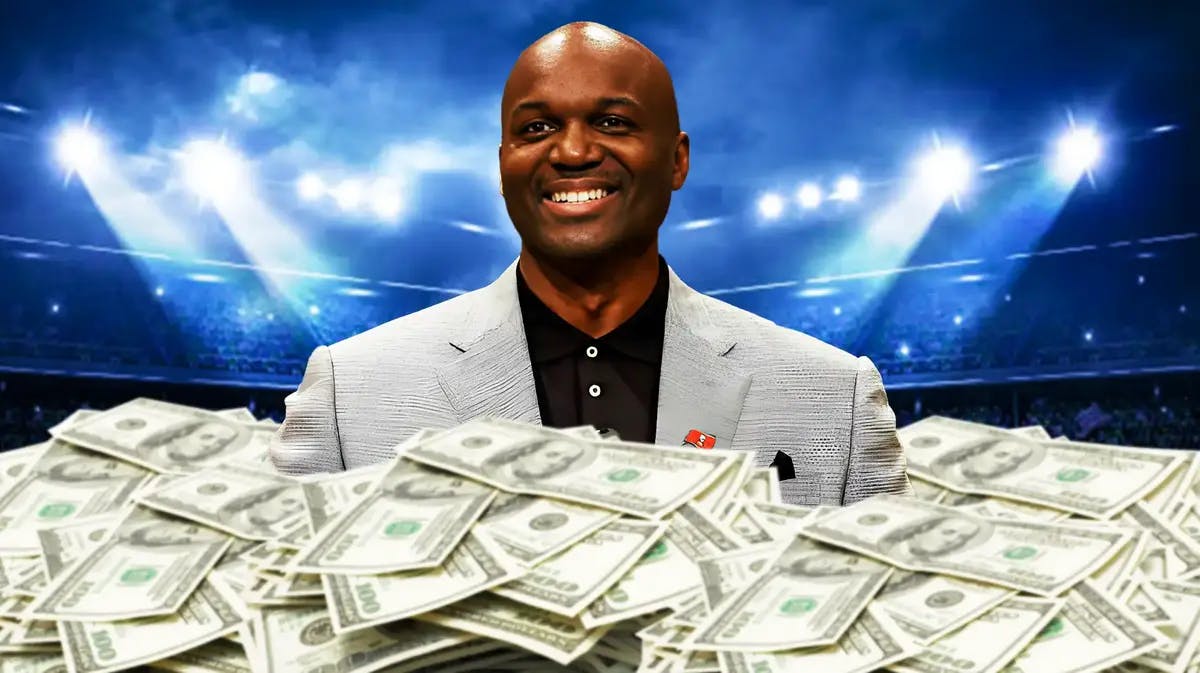 Todd Bowles surrounded by piles of cash.