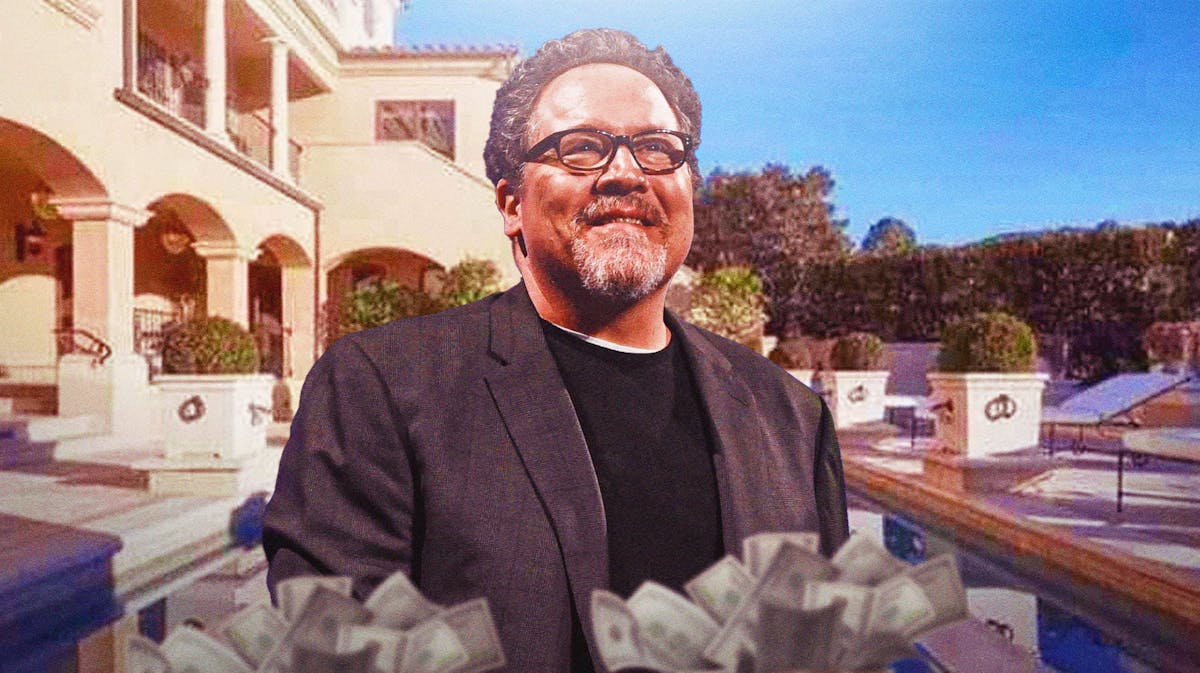 Jon Favreau in front of his mansion in California.