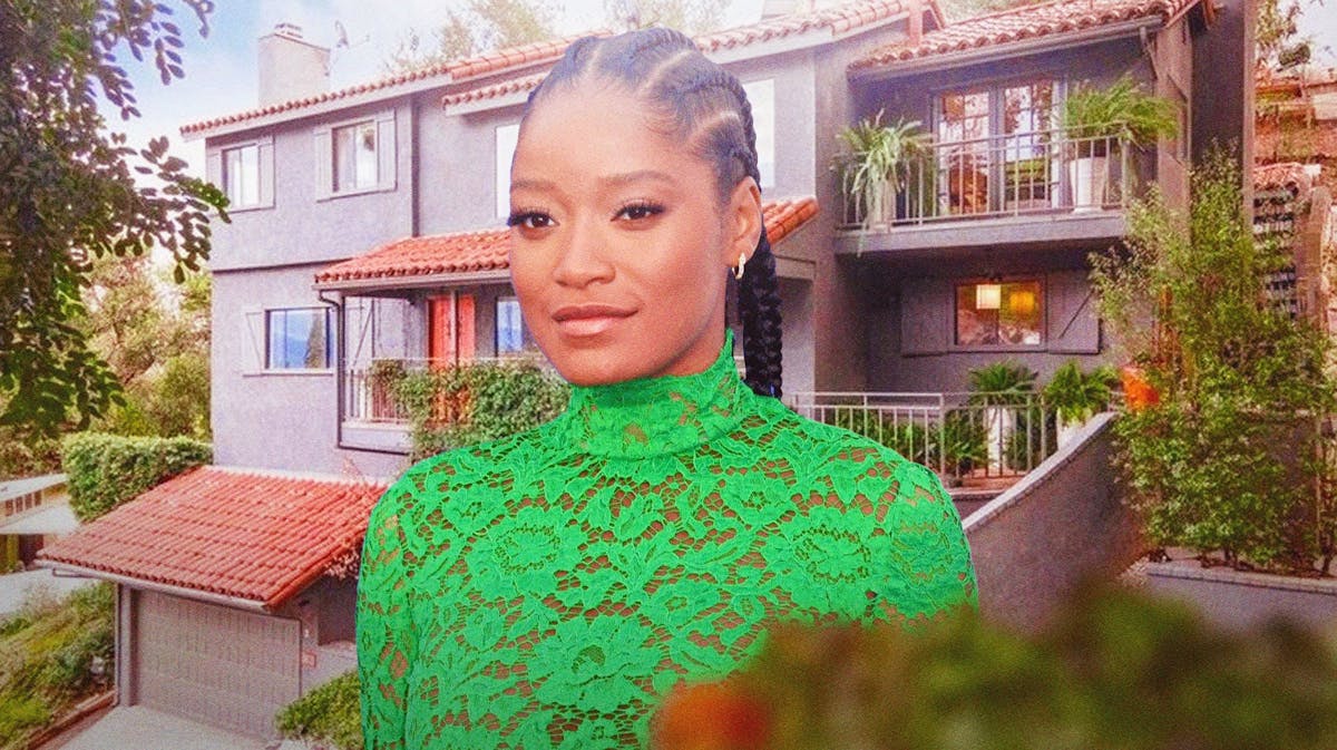 Keke Palmer in front of her home in Los Angeles.