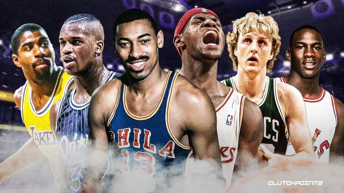 Magic Johnson, Shaquille O'Neal, Wilt Chamberlain, LeBron James, Larry Bird, Michael Jordan