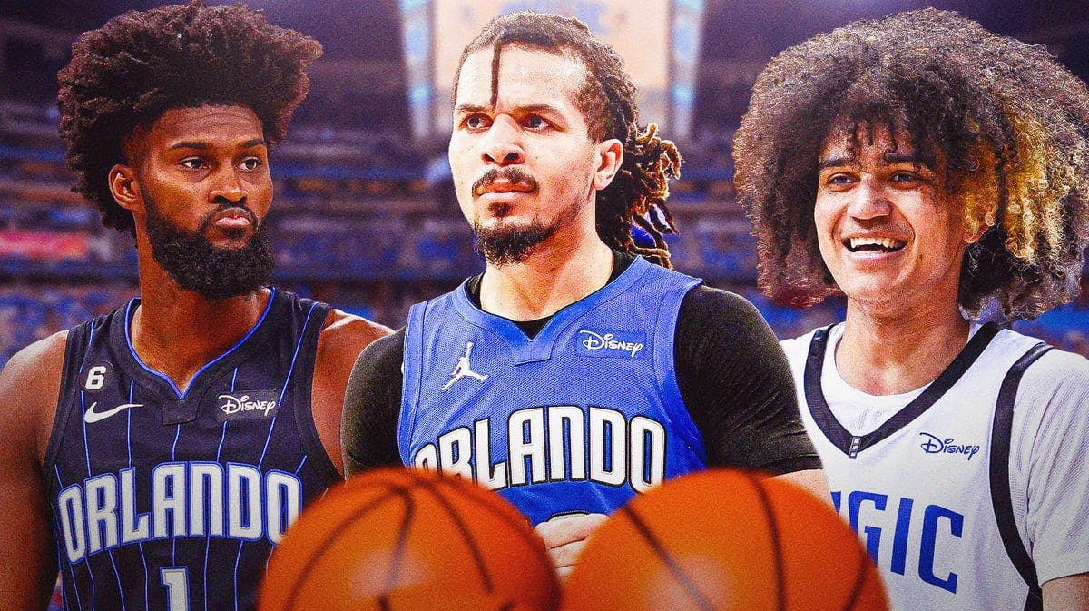 From left to right: Jonathan Isaac, Cole Anthony, and Anthony Black. 3 Key Takeaways from Magic's 30 point trashing of Rockets in Season Opener