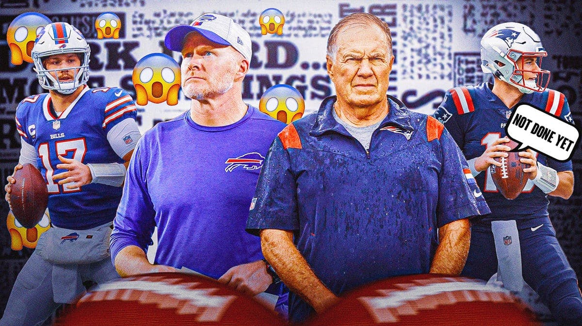 Bill Belichick and Mac Jones leading the Patriots to victory over a shocked Bills squad
