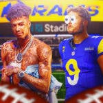 Blueface (rapper) and Matthew Stafford of the Rams.