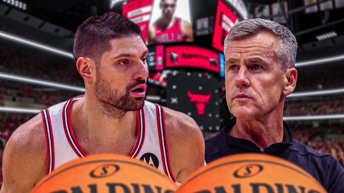 Bulls star Nikola Vucevic and head coach Billy Donovan.