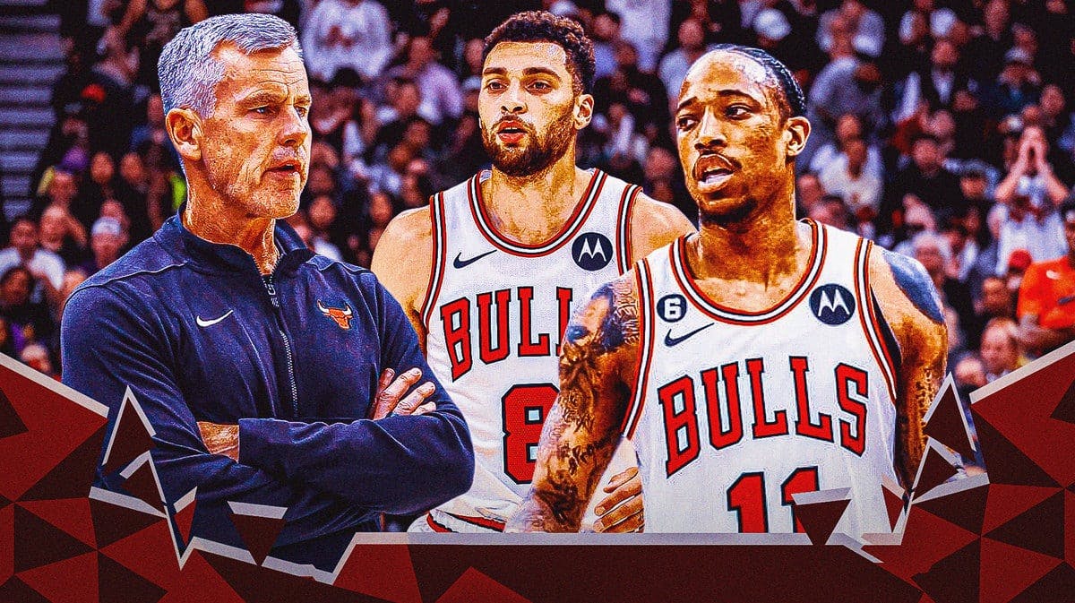 DeMar DeRozan and Zach Lavine standing next to each other as the Bulls looks for a way to win an NBA Championship.