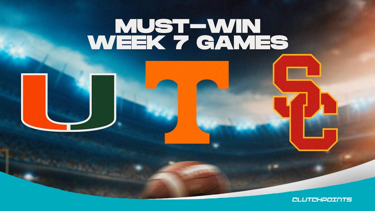 College football, Miami football, Tennessee football, North Carolina football, USC football, College football Week 7 must-win