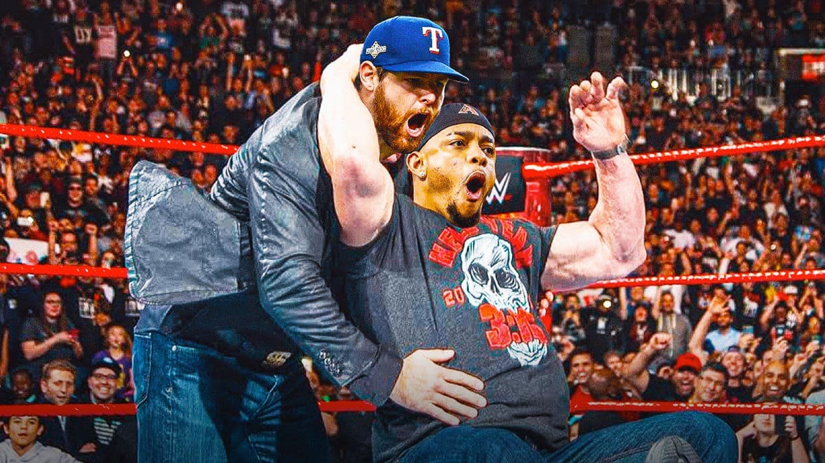 Ketel Marte of the Diamondbacks as Steve Austin and Jordan Montgomery of the Texans as the other guy