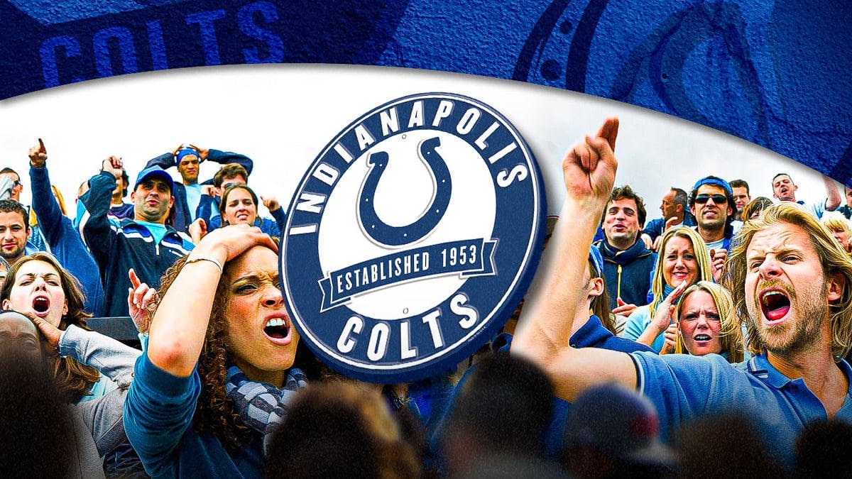 Fans looking mad/upset with a prominent Indianapolis Colts logo to signify they are the angry fans