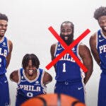 James Harden, Joel Embiid, Tyrese Maxey, Tobias Harris, Sixers, Clippers, trade, media day