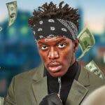 KSI surrounded by piles of cash.