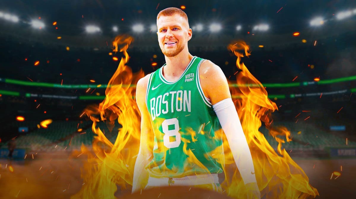 Kristaps Porzingis of the Celtics on fire