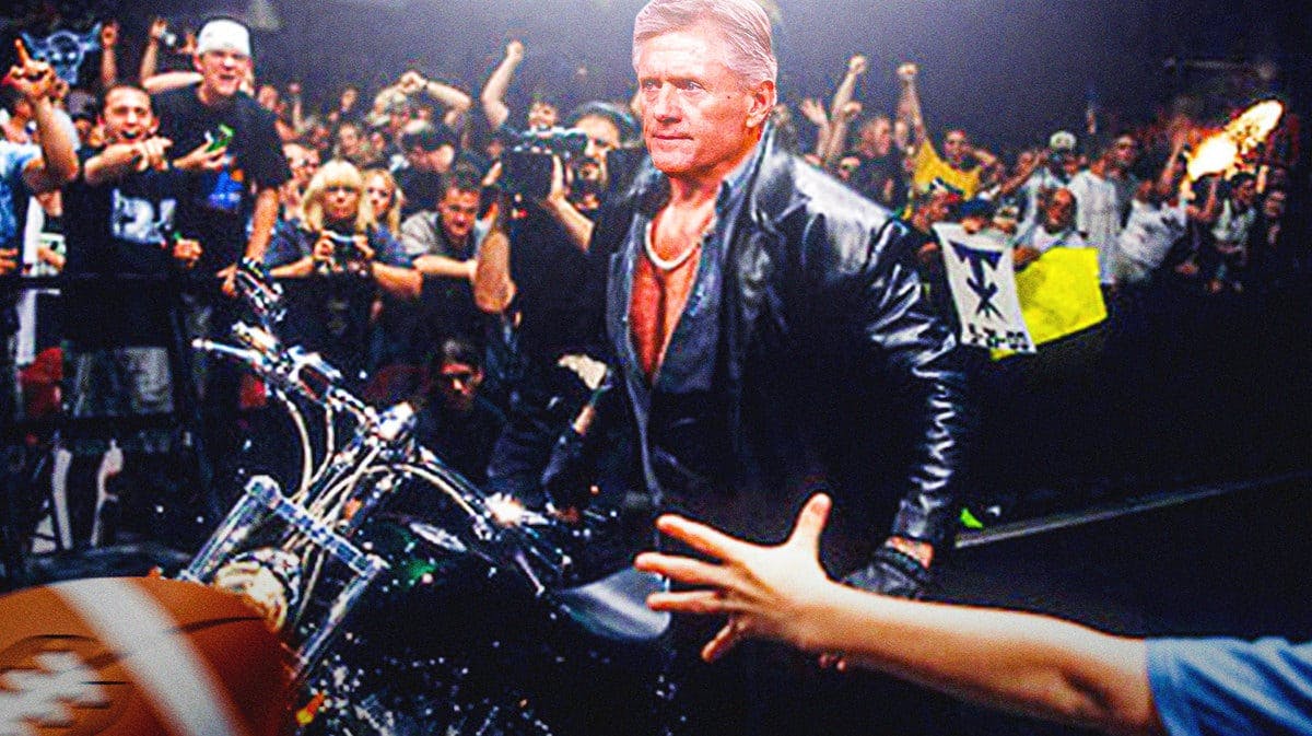 Kyle Whittingham rode into the Pat McAfee Show on a motorcycle, looking like The Undertaker