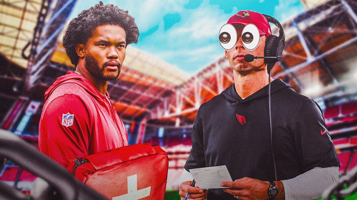 Kyler Murray with an injury kit as Jonathan Gannon looks to see if he will play in Week 7 against the Seahawks
