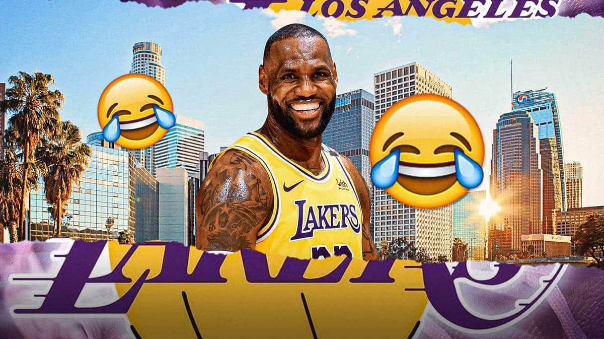 LeBron James reacts to his family's impersonations of him after Anthony Davis and the Lakers got the win over the Suns.