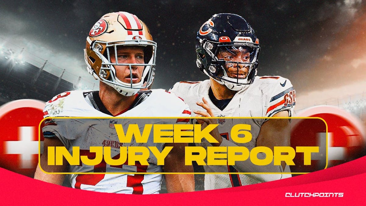 Week 6 NFL injury report, Christian McCaffrey injury, Justin Fields injury, NFL injuries