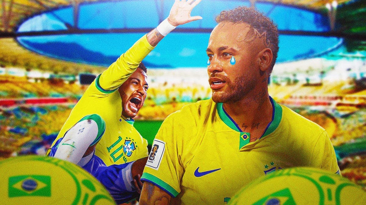 Neymar in tears in Brazil jersey after knee injury