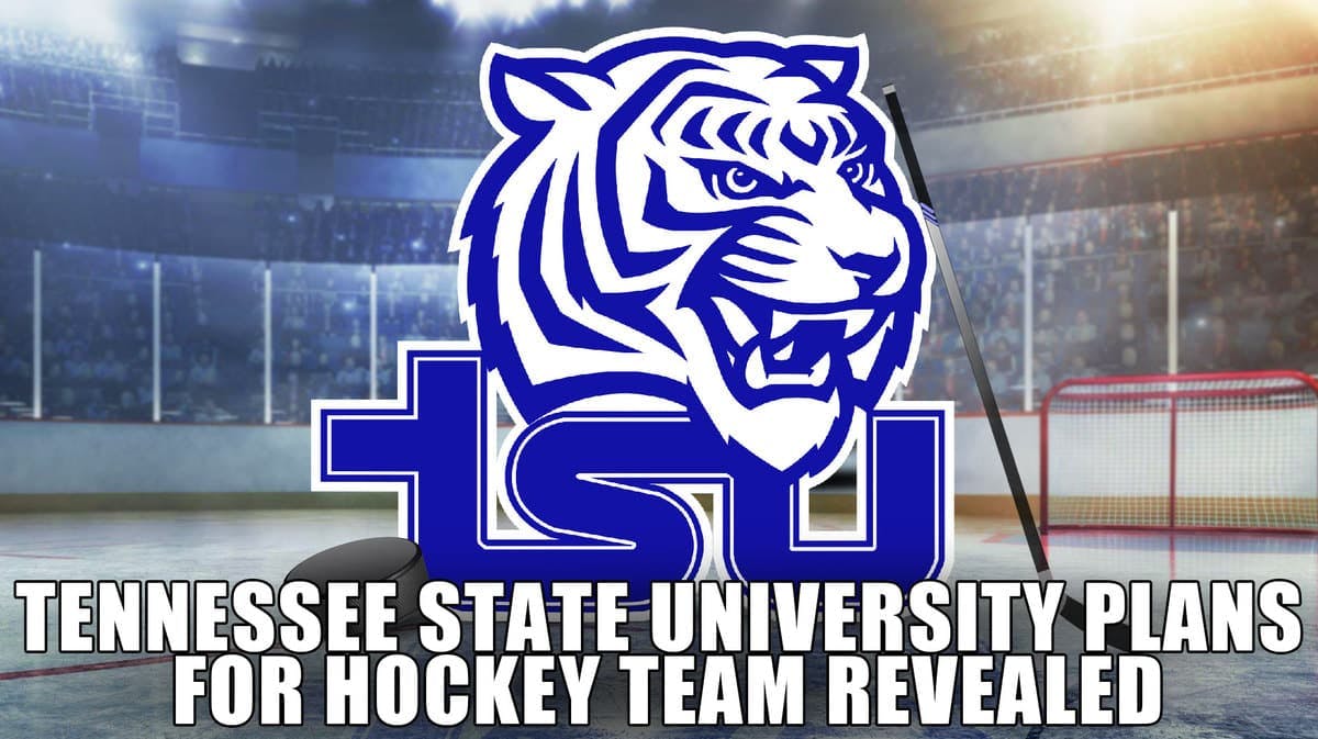 Tennessee State logo, hockey rink in the background