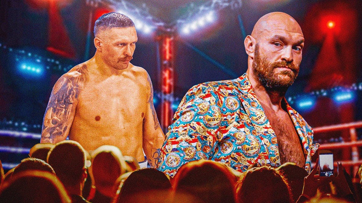 Oleksandr Usyk and Tyson Fury stand next to each other after Francis Ngannou's loss, Ridyah Season