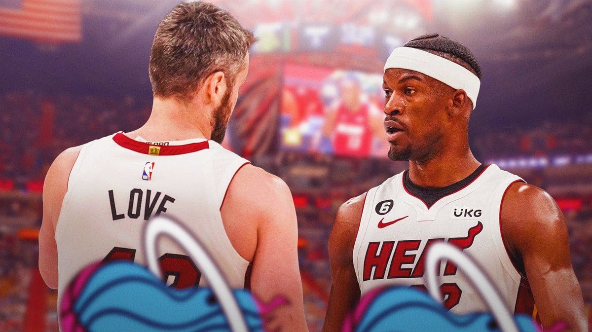 Jimmy Butler and Kevin Love talk, as the Heat take on Anthony Edwards and Minnesota shorted-handed.