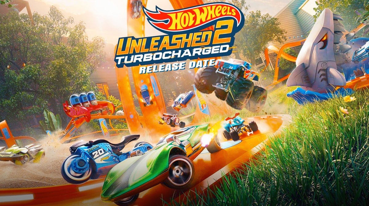 Hot Wheels Unleashed 2 Turbocharged Key Visual showing a lot of model cars racing towards the camera for an article that is about Hot Wheels Unleashed 2 Turbocharged Release Date, Gameplay, Story, and Details