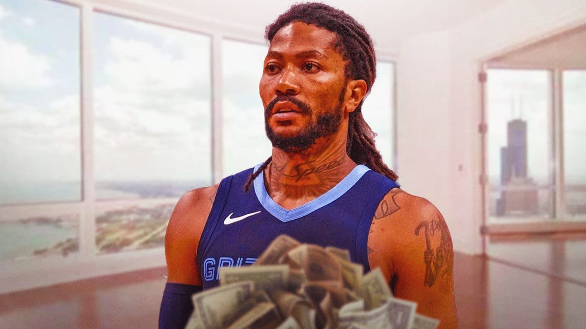 Derrick Rose in front of his condo in Chicago