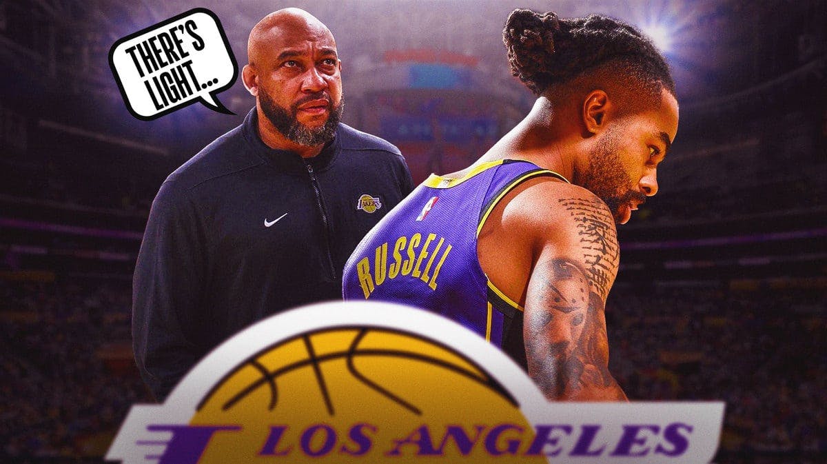 darvin ham talking to d'angelo russell, lakers