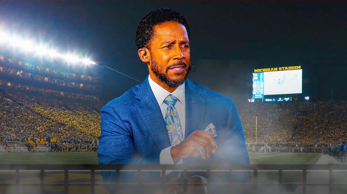 Michigan football, Michigan football investigation, Wolverines, Conor Stalions, Desmond Howard, Desmond Howard with Michigan Stadium in the background