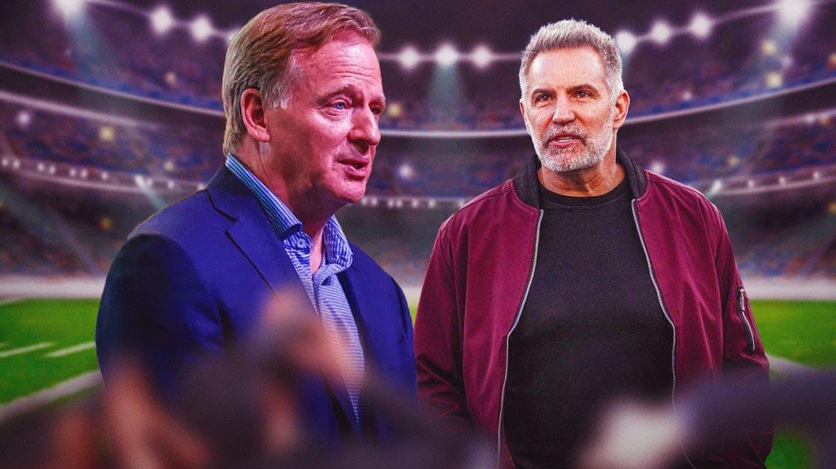 NFL commissioner Roger Goodell and Kurt Warner.