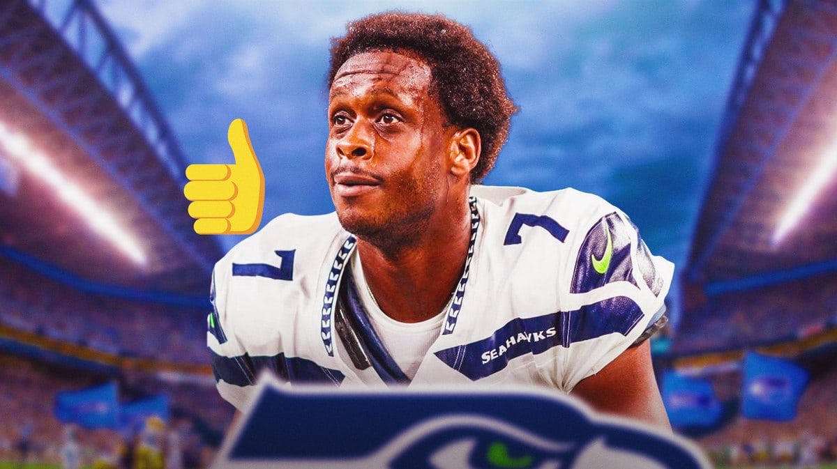 Seahawks Geno Smith with a thumbs up emoji
