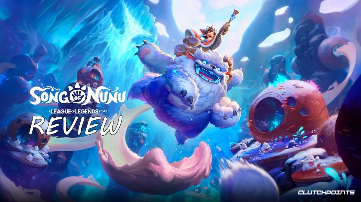 song of nunu review, song nunu legue legends story, song of nunu story, song of nunu gameplay, song of nunu score, a key visual of the game Song of Nunu with the word Review under the game title