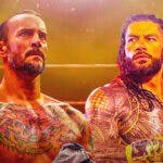 CM Punk and Roman Reigns in a WWE ring.