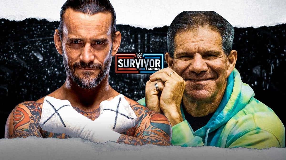 CM Punk next to Dave Meltzer with the Survivor Series logo as the background.