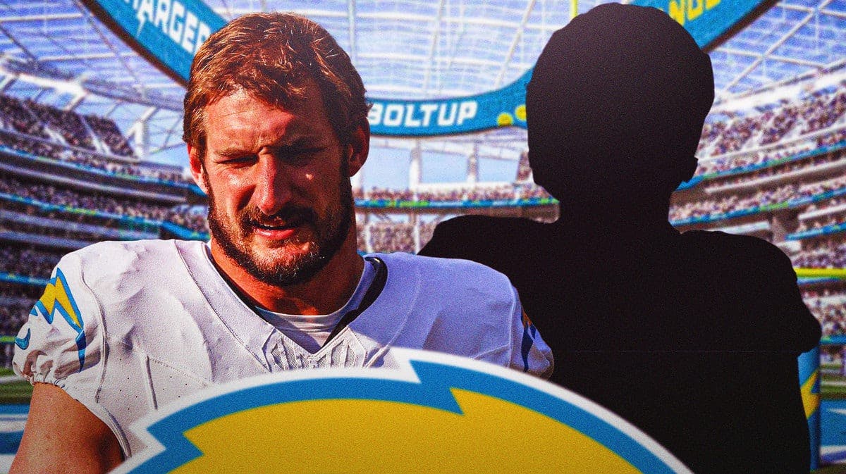 Chargers' Joey Bosa next to a silhouette of a player