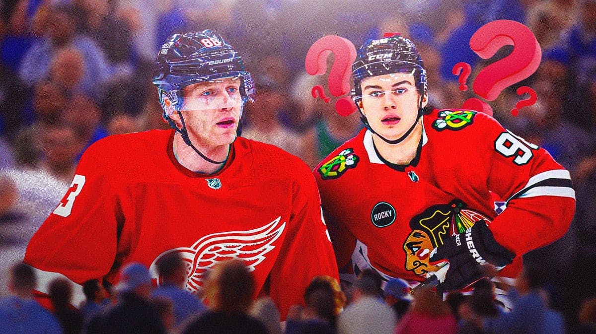 Connor Bedard with question marks. Patrick Kane in a Red Wings uniform