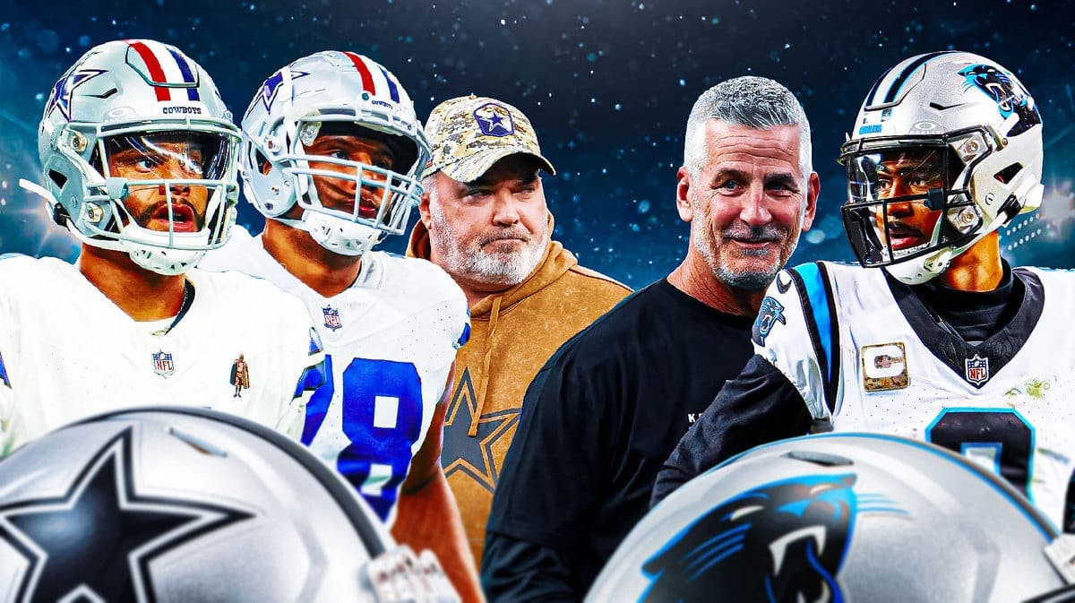 Cowboys' Dak Prescott, Terence Steele, Mike McCarthy vs. Panthers' Frank Reich, Bryce Young